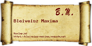 Bleiveisz Maxima névjegykártya